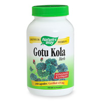 Gotu Kola has been traditionally used in India to promote longevity and enhance vitality. Gotu Kola is thought to boost intelligence and memory. This versatile herb is found growing naturally in the tropical boggy areas of India, and has many uses..