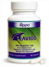 TEAVIGO is natural EGCG, isolated from green tea leaves. The patent-protected process leads to a very fine powder with a purity of 90-94% EGCG. TEAVIGO is caffeine- and pesticide-free..