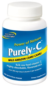 100% raw food vitamin C from camu camu, acerola cherry, Rhuscoriaria and rose hip.