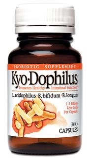 Kyo-Dophilus is formulated with three specially cultured, non-dairy, heat-stable, stomach acid resistant, human strain of beneficial bacteria..