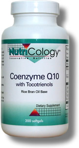 Coenzyme Q10 with Tocotrienols includes a substantial amount of mixed tocotrienols and 100 mg of CoQ10 per softgel, in a rice bran oil base (from brown rice)..