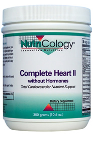 Complete Heart II is a powdered, comprehensive cardiovascular support formula.* Complete Heart II supports general nutrition, ATP (adenosine triphosphate) production, catabolism and homocysteine metabolism, antioxidant function, maintenance of serum viscosity and cardiovascular health..