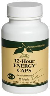 The chemotyped plant oils in 12-Hour Energy Caps provide safe, non-stimulating, sustained energy.  .