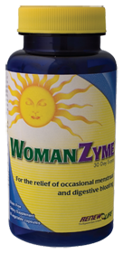 Digestive enzymes & herbs used to relieve gas, bloat & other discomforts associated with PMS..