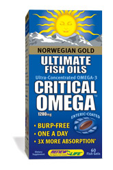 Norwegian Gold Critical Omega is an ultra-concentrated Omega-3 fish oil supplement with more than 85% total Omega concentration..