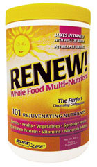 RENEW! Whole Food Multi-Nutrient includes 6 different berries (nature's nutrient and antioxidant powerhouses). It also has a comprehensive vitamin and mineral supplement with an added whole-food proprietary food complex, amino acid complex, antioxidant complex, herbal complex, and berry-fruit-vegetable complex..