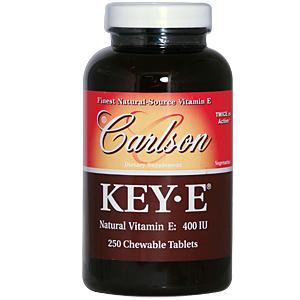 Key-E Tablets are Carlson's exclusive formulation containing the naturally dry d-alpha tocopheryl acid succinate form of vitamin E derived from soybean oil..