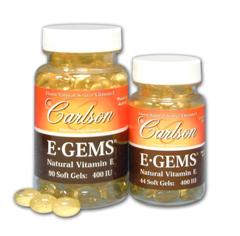 Nearly forty years have
gone into developing the range
and potency depth of the Carlson
All-Natural Vitamin E product line..