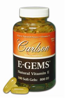 On each Carlson Vitamin E label you will
find the words:
Independently Assayed to Guarantee
100% Potency
100% Natural-Source Vitamin E..