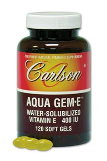 AQUA GEME is Carlson Natural-Source Vitamin E (d-alpha tocopherol) which is solubilized to disperse in water to
support absorption by the body..