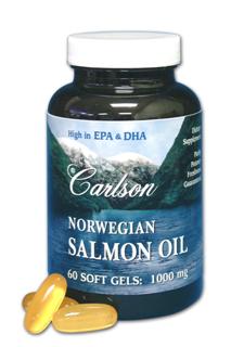 Each Carlson Norwegian Salmon oil soft gel contains 1 gram(1000 mg) of fish oil extracted from salmon and other fish found in the deep, unpolluted waters near Norway..