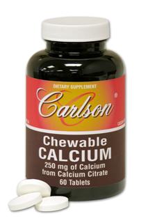 Calcium is necessary for strong bones and teeth. Carlson Chewable Calcium is a tasty vanilla tablet providing 250 mg of calcium..
