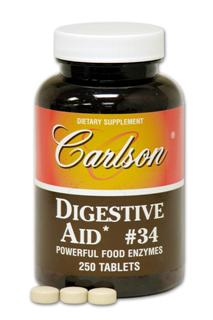 Carlson Digestive Aid #34 is a powerful digestive enzyme formula to supplement body secretions and promote the utilization of food..