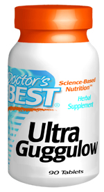Ultra Guggulow supplies a standardized extract of gum guggul resin. Gugulipid, an herb derived from the commiphora mukul tree in India, Gugulipid is standardized at 2.5% 'gugglsterones', which are active ingredients present in the resin. BioPerine promotes absorption of nutrients in the GI tract..