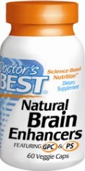 GPC and PS support the development and maintenance of attention, learning, memory, behavior and sociability from childhood through old age. Being orthomolecules (orthodox molecules for the body, as defined by Nobel Professor Linus Pauling, they are very well tolerated and safe to take long-term. Natural Brain Enhancers is a potent combination of these nutrients, formulated to help the working human brain attain optimal adaptability to manage lifes challenges.
Prepared for Doctors Best by Parris M. Kidd, PhD..