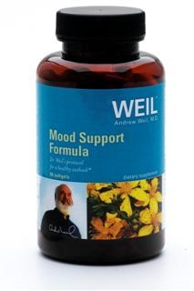 Mood Support Formula features St. John's Wort, Folic acid, and Omega-3 fatty acids..