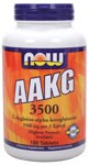  L-Arginine-alpha-ketoglutarate 3500 mg per 3 Tablets Highest Potency Available Vegetarian Formula NOW AAKG contains Arginine, a conditionally essential amino acid that has a number of vital roles in human biochemistry. ; Arginine plays a pivotal role in the urea cycle, helping to rid the body of excess ammonia. ; This amino acid is also important in protein synthesis as well as for the support of healthy immune function. ; NOW AAKG has paired Arginine with Alpha-Ketoglutartrate, another key player in amino acid metabolism, as well as in energy production.* ; Consumers will find that NOW AAKG compares favorably to similar products on the market, but with the additional benefit of a 3500 mg dose and value pricing..