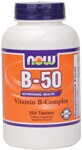 B-50 Tablets are a blend of key B vitamins combined with other nutritional factors for enhanced synergism. This formula provides recommended potencies of the most important B vitamins and is designed to supply your body's required daily intake in one complete supplement. Read FAQ's.