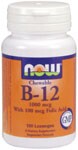 NOW B-12 1000 mcg with Folic Acid is an ideal way to supply the body with a perfect dose of this crucial nutrient.  As an integral part in the lives of active and health conscious individuals, B-12 has gradually become recognized for its coenzymatic properties and important assistance for the production of healthy red blood cells..