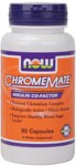 Insulin Co-Factor  Patented Chromium Complex  Biologically Active / Nicain Bound  Supports Healthy Glucose Metabolism* NOW ChromeMate contains a unique patented niacin-bound chromium complex. Chromium is an essential trace mineral that works with insulin to support healthy blood glucose levels already within the normal range and plays an important role in the proper utilization of protein, fat and carbohydrates. Independent studies show that ChromeMate provides greater biological activity than other chromium supplements tested.*.