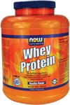 No Artificial Ingredients  Microfiltered  Ion-Exchanged  High in Branched Chain Amino Acids  Added Glutamine  Vanilla Flavor  All Natural - No Aspartame, No Sucralose, No Acesulfame-K NOW Whey Protein is a delicious blend of three of the highest quality whey protein concentrates andisolates from around the world: Microfiltered, Ion-Exchanged andEnzymatically Hydrolyzed (partially predigested). This blend of specially processed whey proteins is designed to maximize amino acid absorption and Biological Value (BV). Extra L-Glutamine has been added (460 mg per serving) because of its important role in protecting muscle tissue from breaking down under stressful, vigorous physical activity.*  Whey protein is considered to have the highest Biological Value of any protein source - superior to beef, milk, casein or soy.  Since 1968, NOW has earned a valued reputation for producing quality products at reasonable prices. Our Quality Assurance and Quality Control teams of certified nutritionists, chemists and technicians thoroughly evaluate all products, processes, packaging and sources. Our responsiblity and pledge is to honestly and accurately label quality products that are fresh and effective.  Read FAQ's  Read more about Sports Nutrition from Your Health Professor  Related Products  .