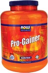 Dynamic Protein Blend (Egg, Whey & Casein)  Unique Enzyme Blend for Superior Digestiblity*  Potent Vitamin & Mineral Complex  Added Glutamine & Taurine  Vanilla Flavor  All Natural  No Aspartame NOW Pro-Gainer is a dynamic blend of egg, whey and casein proteins designed to increase weight and muscle mass. Research shows that multiple sources of protein provided the best results, especially when taken throughout the day to keep amino acid levels peaked. If you're not getting enough protein, your body can start to catabolize other tissues for the amino acids necessary to repair muscle tissue - not good. We've included a unique enzyme blend for superior digestibility, ensuring maximum absorption and utilization of the nutrients in this formula, particularly calories, carbohydrates and proteins. Pro-Gainer also provides a potent vitamin and mineral complex to support good nutrition helping to replenish nutrients that are lost during intense training, and added Glutamine and Taurine for extra antioxidant protection and the proven results these amino acids provide. Add it all up, and you've got the most effective mass and muscle building product available!*  Available in delicious Chocolate flavor.   Product FAQ's.