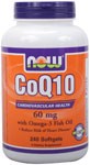 CoQ10 60 mg w/Omega 3 Fish Oils (240 Gels) NOW Foods