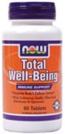 Now Foods has formulated Total Well Being tablets to harness the power of Vitamin C, Zinc, Echinacea, Olive Leaf, American Ginseng and more in the fight against damaging free radicals, while enhancing our response to stress..