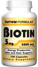 Biotin is essential for normal skin and hair growth, lipid metabolism and energy production (ATP)..