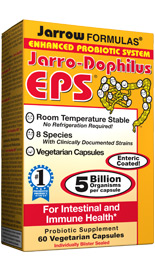 Probiotic bacteria in Jarro-Dophilus EPS are selected from the following 4 genera: Lactobacillus, Bifidobacteria, Lactococcus and Pediococcus.  #1 Probiotic in the U.S., according to SPINS (SPINScan Natural, 52 Weeks Ending 10/7/06 and 52 Weeks Ending 10/6/07)..