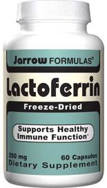 Lactoferrin is an important immune supporting glycoprotein that is found in breast milk, tears, and other body fluids. Lactoferrin also benefits intestinal health by promoting the growth of beneficial bacteria..