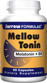 Melatonin plus Vitamin B6 Capsules -
Useful When Crossing Time Zones -
3 mg Melatonin Per Capsule -
B6 Added to Counteract Depleted Levels.
.
