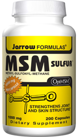 Jarrow FORMULAS MSM 1000 is an organic source of bioavailable sulfur. Sulfur is an antioxidant mineral found in major structural tissues of the body such as cartilage..