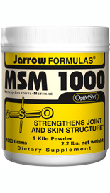 Jarrow FORMULAS MSM 1000 is an organic source of bioavailable sulfur. Sulfur is an antioxidant mineral found in major structural tissues of the body such as cartilage..