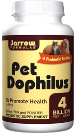 Pet Dophilus is a probiotic formulation designed to help your pet maintain a balanced intestinal microbial ecosystem in order to promote intestinal health and immune function..