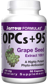95% polyphenols from grape seeds (Vitis vinifera), highly potent phyto-antioxidants that spare vitamin C, protect capillaries and promote cardiovascular health..