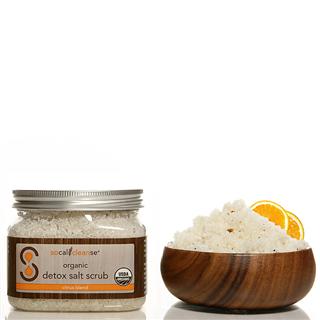 Weve blended Dead Sea Salts, Pacific Sea Salts, organic seaweeds, and organic essential oils so your skin will be soft and smooth and your body replenished and rejuvenated. Our exclusive 'Super Seven' certified organic oil blend helps to heal, moisturize, and regenerate for improved tone, greater elasticity, and overall younger looking skin. With special attention given to small batches of this virgin, cold pressed formula, results can be seen immediately. Detox Salt Scrub's unique transdermal formulation is packed with essential fatty acids and vitamins that are absorbed by the body quickly due to their molecular structure and properties that are similar to our skins own sebum..