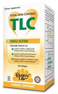 Country Life's Total Lipid Control (TLC) is a conjugation of plant sterol esters to Omega 3 fatty acids and Omega 3 glycerides. Plant sterols are similar in structure to cholesterol and occur naturally in many forms of plant life. Plant sterols regulate the uptake of dietary cholesterol as well as cholesterol produced by the body. Plant sterols may also redirect absorbed cholesterol for excretion. Omega 3 fatty acids support the reduction of triglyceride transport and reduce circulating triglycerides..