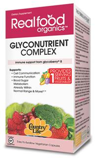 Country Life's Glyconutrient Complex is a combination of GlycoBerry 8 (a complex of all 8 essential sugars) and Organic Aloe Vera (ACTIValoe). GlycoBerry 8 is derived from coffee berry (caffeine free), aspergillus niger, bladderwrack, and whey protein isolate..
