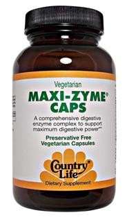 The specially prepared vegetarian sourced enzymes in Maxi-Zyme function in a wider pH range than fractional animal derived enzymes. This formula was designed to support the digestion of any typical meal with just one capsule. For protein, fat carbohydrate and fiber digestion..