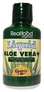 Country Lifes Realfood Organics Liquid Aloe
Vera + is designed to support digestive and
immune heath as well as many other bodily
functions. This formula is designed to be taken
every day as a whole body tonic for better health
and well-being..