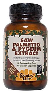 Saw Palmetto & Pygeum Extract (60 vcaps) Country Life