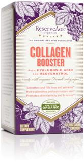High purity Collagen Booster by Resverage is a patented complex containing BioCell II blend of Hyaluronic Acid, Chondroitin Sulfate and Hydrolyzed Collagen. Plus Resveratrol..