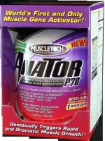 Each serving of Anator-p70, a powerful anabolic dose of gene-activating compounds triggers a cascade of events that strengthens the signals inside your muscle fibers to rapidly accelerate muscle growth. Anator-p70 immediately shuts down the gene regulators that signal muscle breakdown..