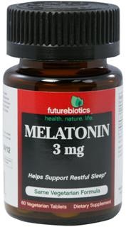 Melatonin is a natural secretion of the pineal gland and is produced by the body to help support and regulate sleep. Futurebiotics provides 3 mg of Melatonin per tablet to help support restful sleep.*  Normally, the body increases melatonin levels when it is dark to help facilitate healthy sleep patterns and reduces Melatonin levels in the daylight..