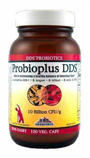 Safe, natural Probioplus DDS is free of dairy products, corn, soy and preservatives. Used as an aid in maintaining normal intestinal flora with beneficial Lactobacillus acidophilus (DDS-1 strain),Bifidobacterium longum, Bifidobacterium bifidum, Bifidobacterium lactis under conditions of digestive disorders and following antibiotic therapy..