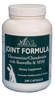 Joint Formula is the source of a special combination of synergistic ingredients, glucosamine sulfate, chondroitin sulfate, methyl sulfonyl methane (MSM) and boswellia seratta..