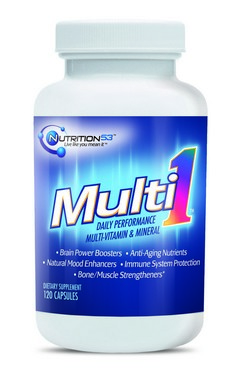 Nutrition53 Multi-Vitamin & Mineral delivers the complete nutritional protection you need, and then some. Its your ticket to a high-energy lifestyle  made simple. Along with a complete range of 24 vitamins and minerals, advanced levels of B-vitamins combine with brain power-boosters, anti-aging nutrients, and natural mood enhancers so youre always at your best. Plus immune system protection from cold and flu, as well as bone and muscle strengtheners for your fit, healthy body..
