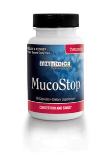 MucoStop contains a blend of enzymes formulated to break down mucus and reduce histamine..