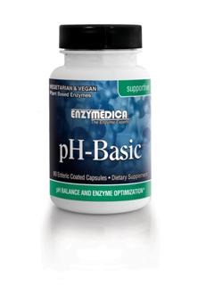pH-Basic contains a synergistic blend of minerals, enzymes, superfoods, and herbs in an enteric coated capsule designed to bypass the acid environment of the stomach..